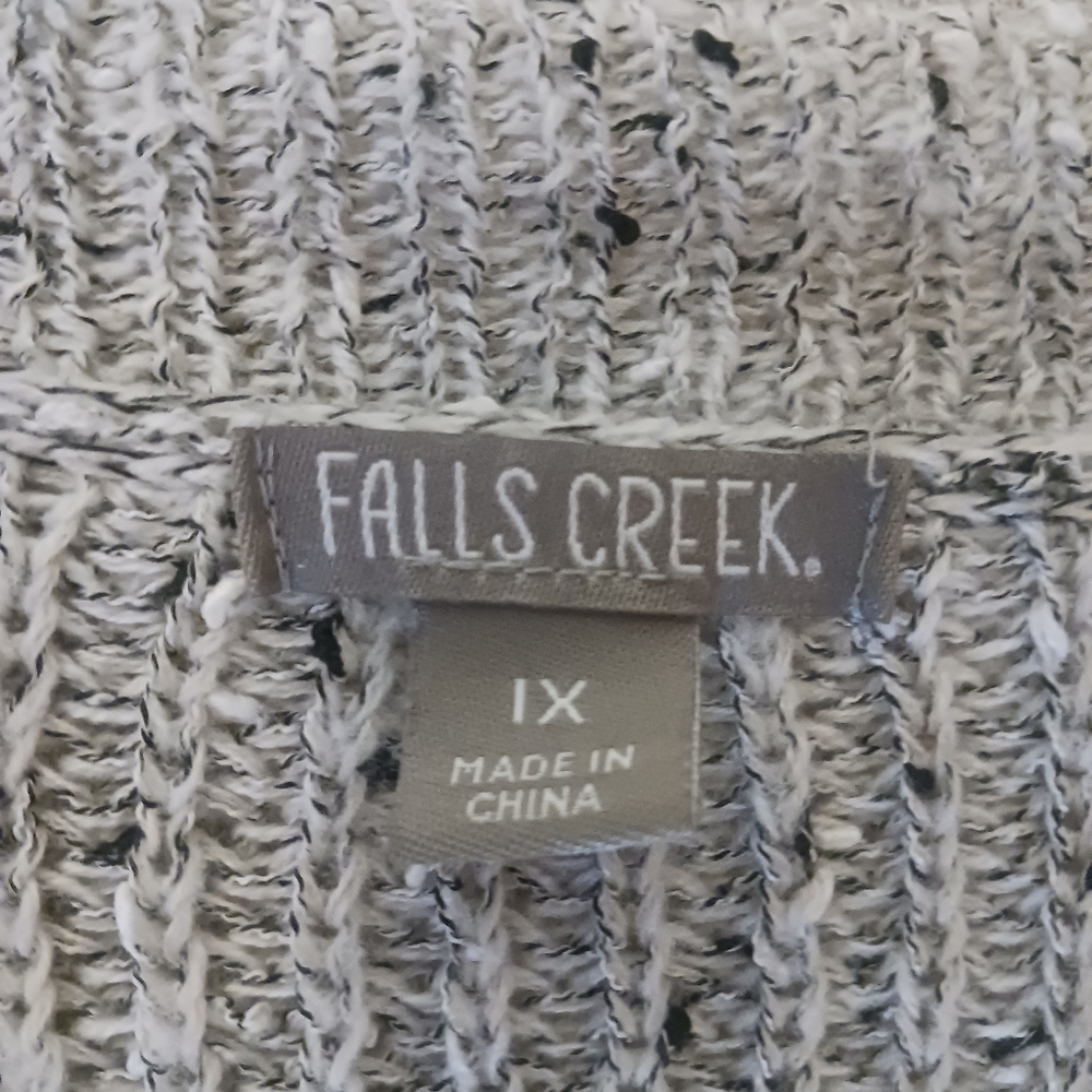FALLS CREEK WOMEN'S 1X LIGHT GRAY LONG SLEEVE TOP - Picture 4 of 4